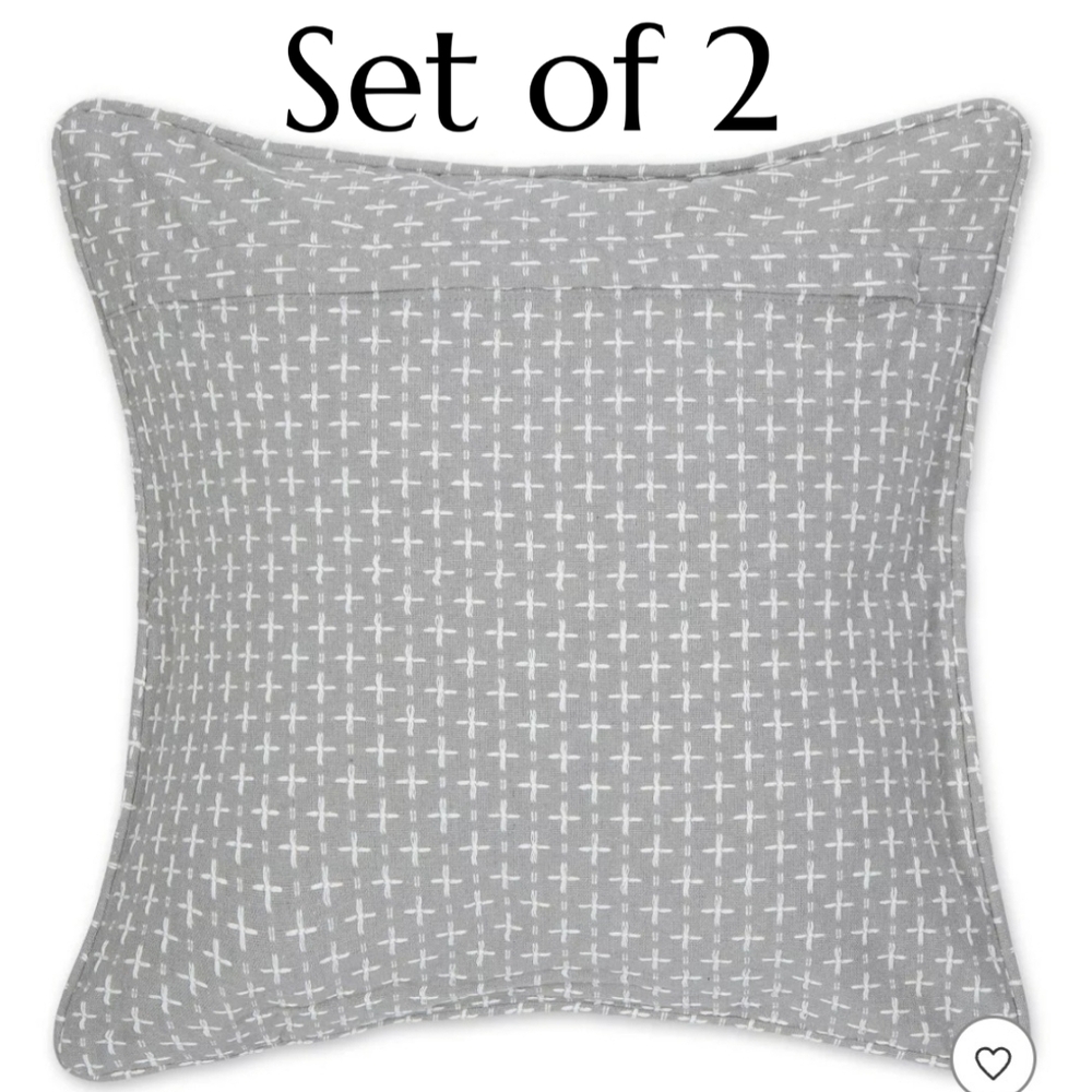 Gray DII Recycled Cotton Pillow Covers 18"×18" Set/2